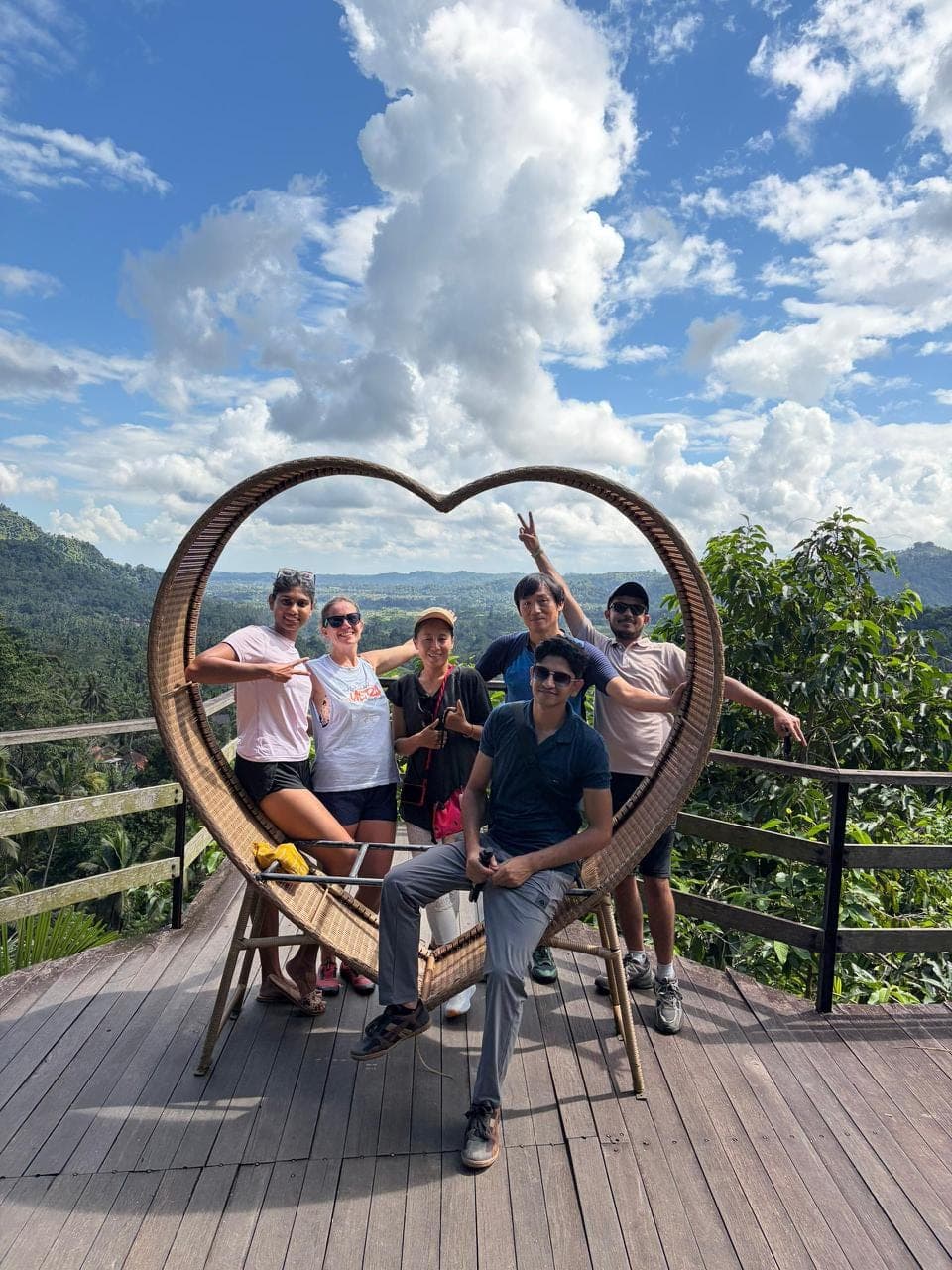 Heart-frame viewpoint · Bali trek crew · May 2026