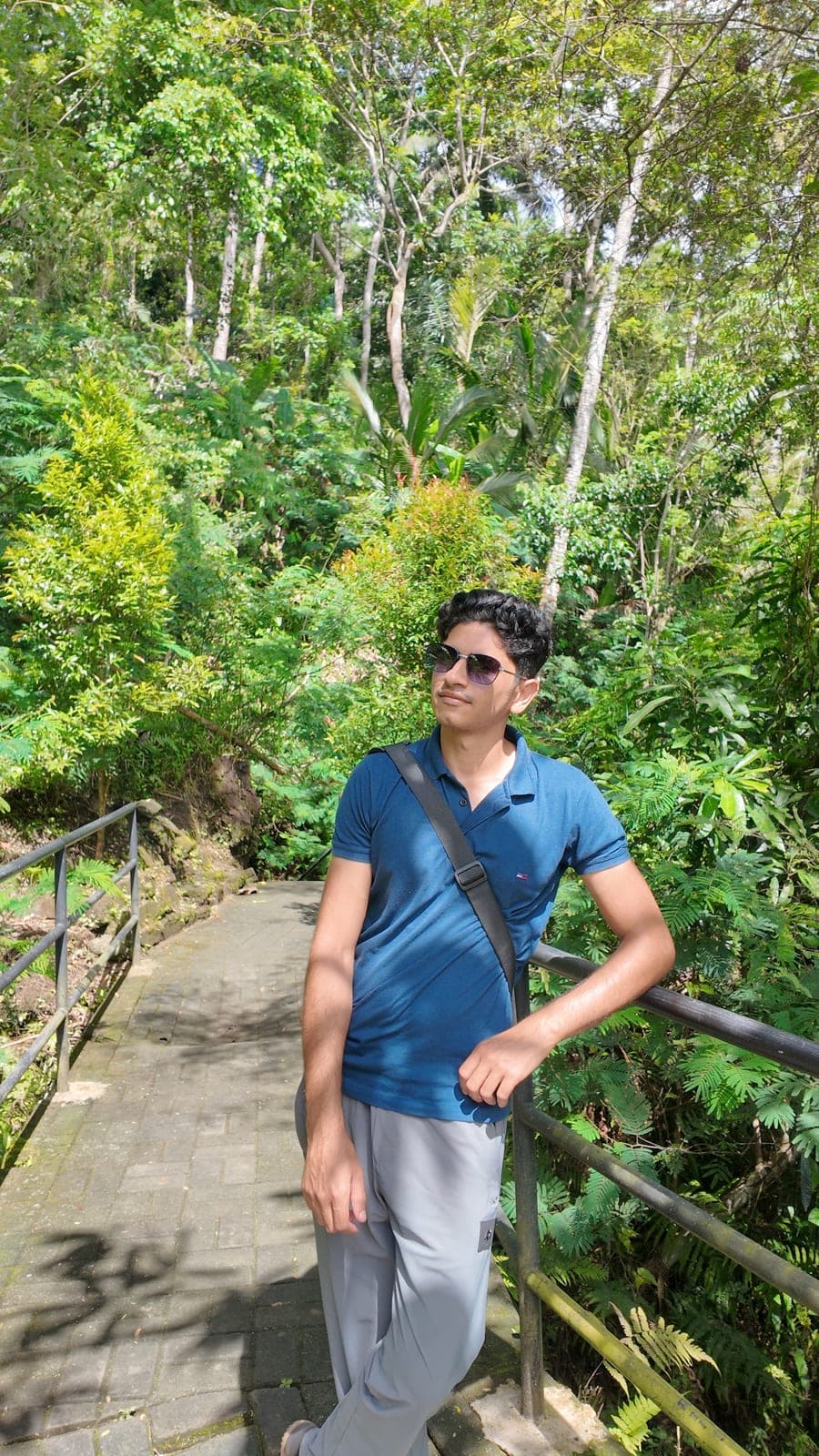 Jungle stairs near the waterfall