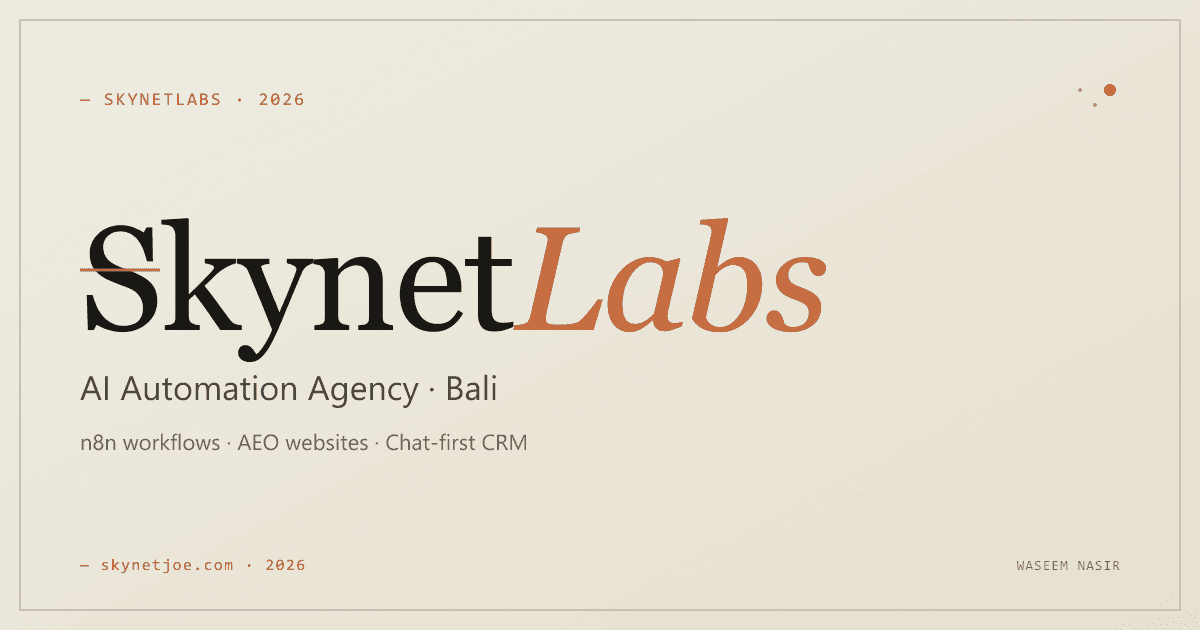 SkynetLabs — AI automation studio, Bali.