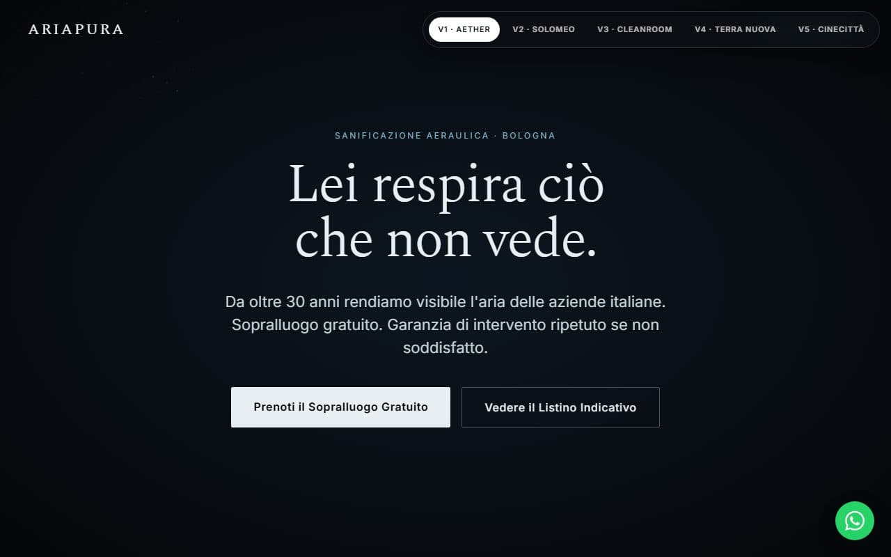 Ariapura · Cinema Concept — live screenshot