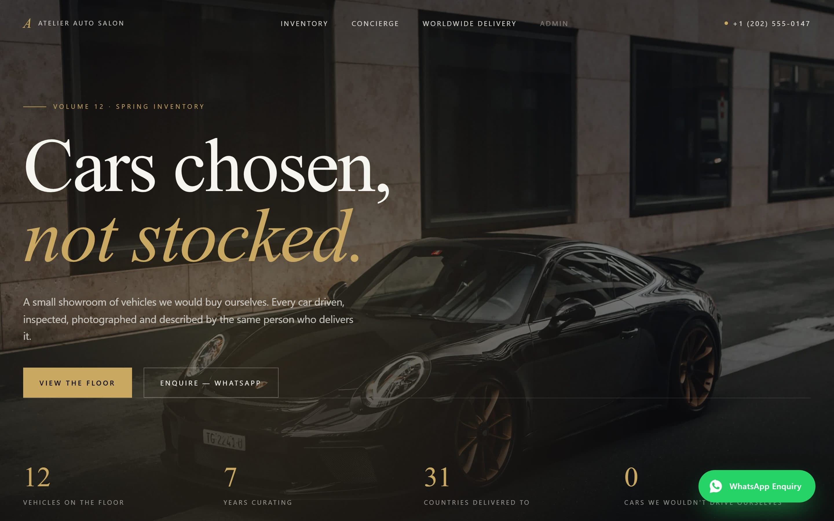 Atelier Auto Salon — live screenshot
