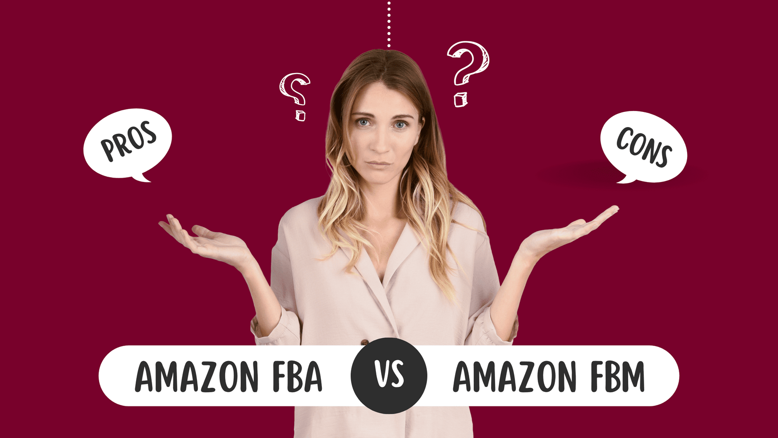 This image having a picture of girls which do comparison of amazon fbm vs amazon fba and also sign to pros and cons of amazon fba and fbm