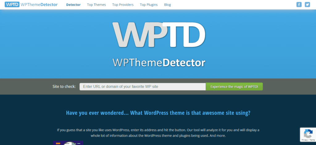 Screenshot WP Theme Detector