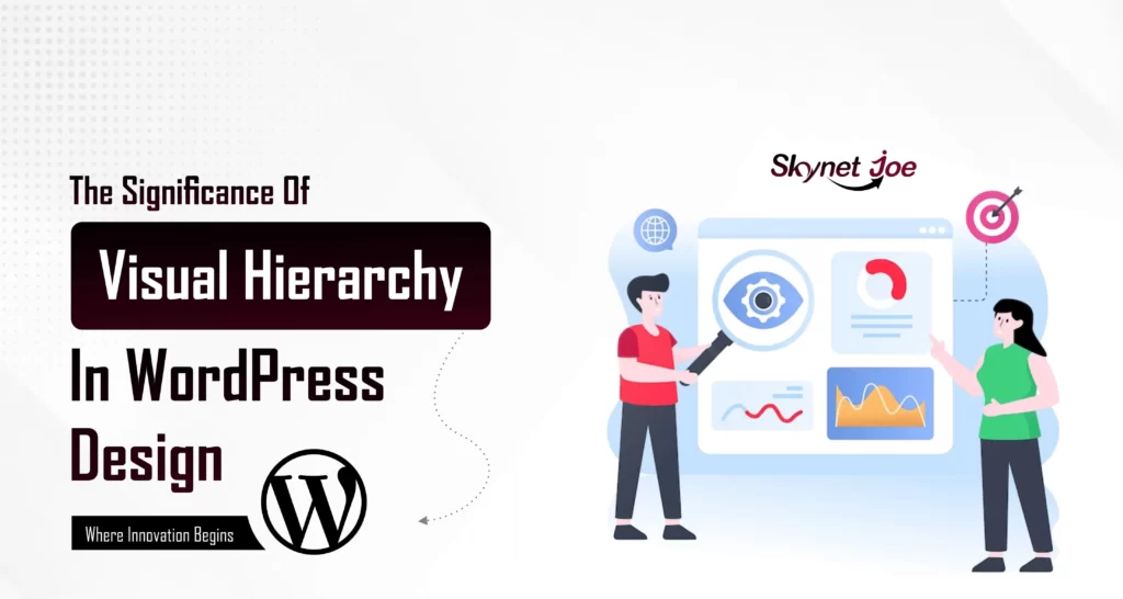 Two characters on a screen showcasing the significance of Visual Hierarchy in WordPress Design